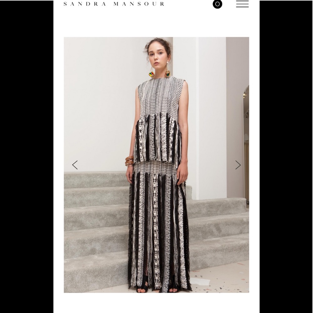 NWT-SANDRA MANSOUR FRINGE SKIRT SIZE 40/10.